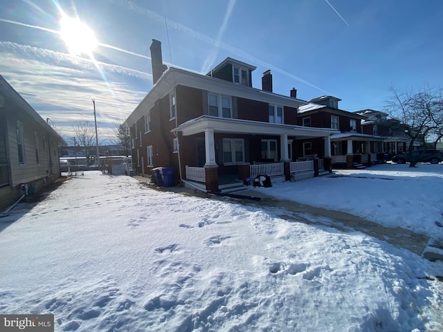 exterior space featuring covered porch