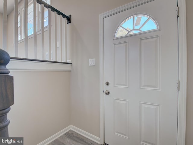 entrance foyer with hardwood / wood-style flooring