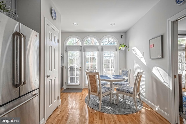 dining area featuring light hardwood / wood-style floors