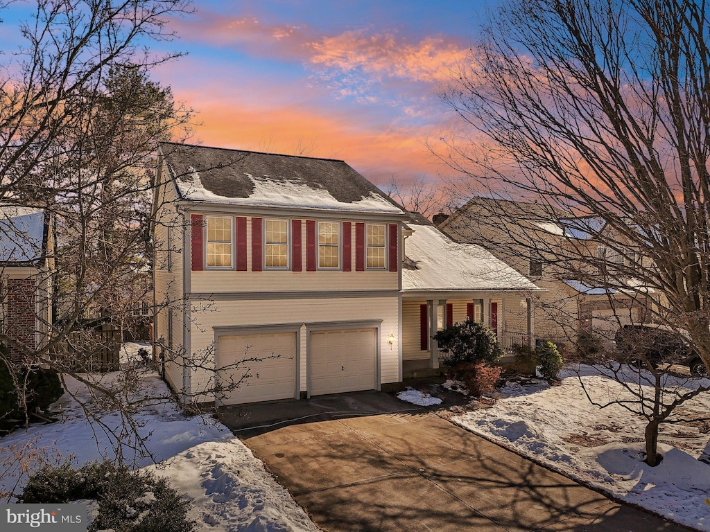 view of front of house with a garage