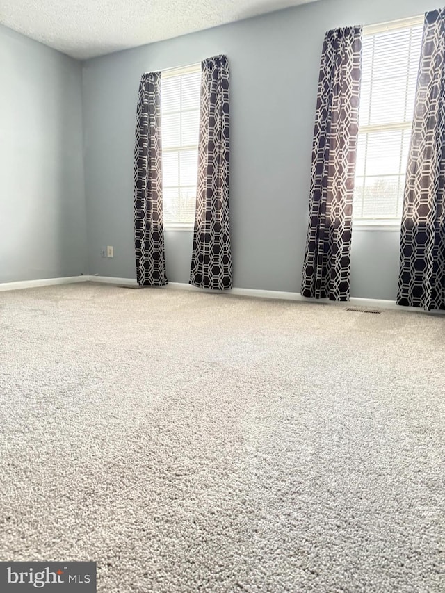 spare room featuring a healthy amount of sunlight and a textured ceiling