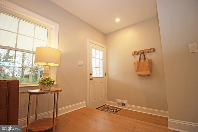 entrance foyer featuring hardwood / wood-style floors and plenty of natural light