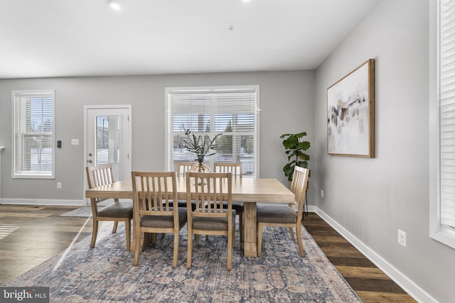 dining room featuring dark hardwood / wood-style floors