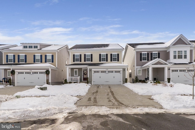 view of property featuring a garage