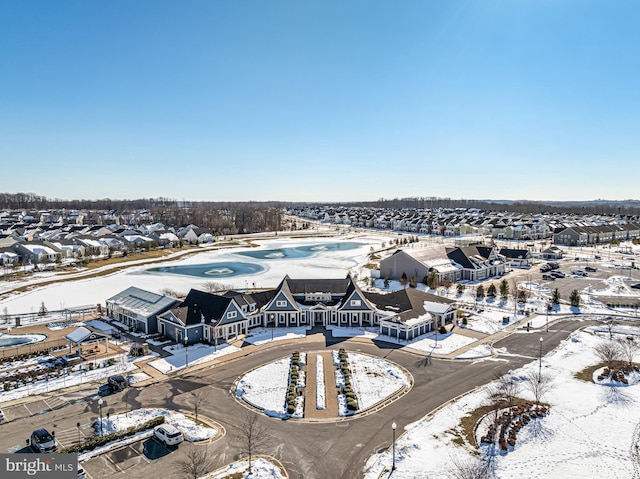 view of snowy aerial view