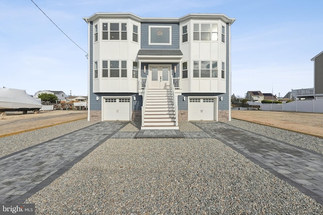 view of front facade with a garage