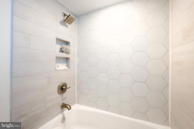 bathroom featuring bathing tub / shower combination