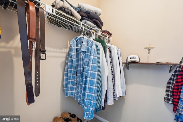 view of walk in closet