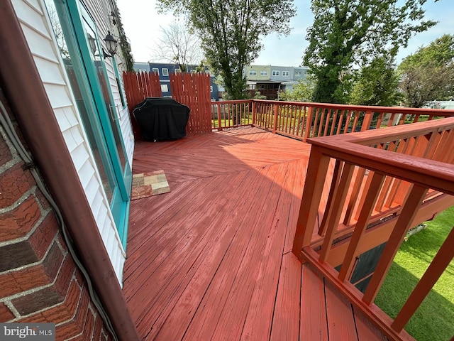 deck with area for grilling