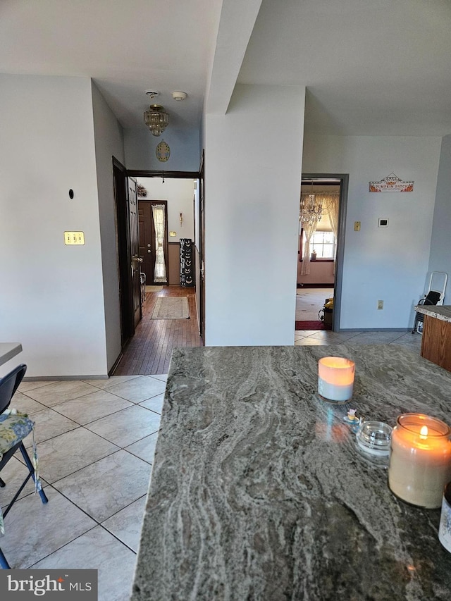 view of tiled dining space