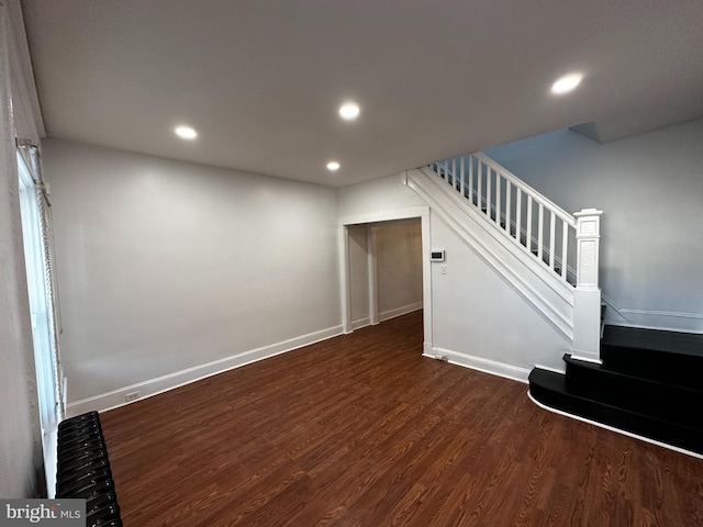 interior space featuring dark wood-type flooring