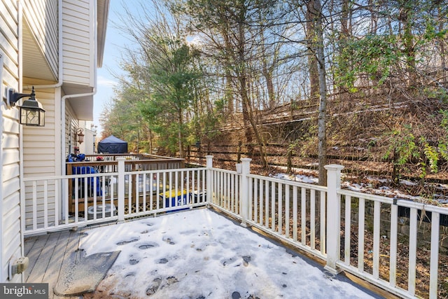 exterior space featuring a wooden deck