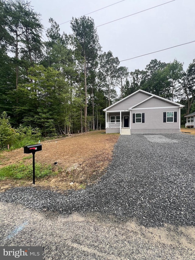 view of front of home with covered porch