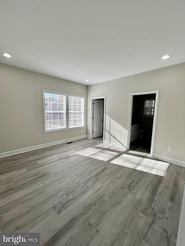 spare room featuring wood-type flooring