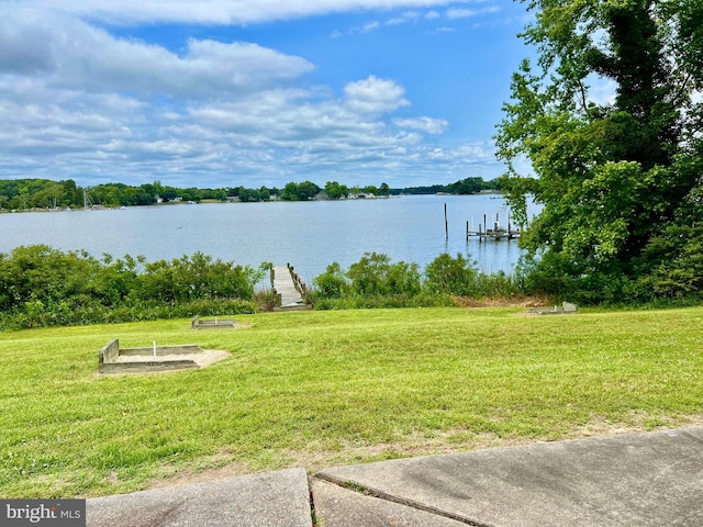 view of water feature featuring a boat dock