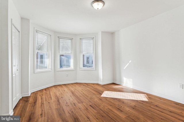 spare room with wood-type flooring