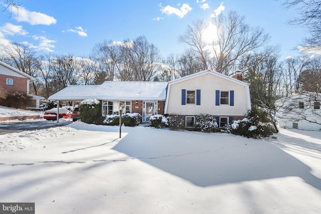 view of split level home