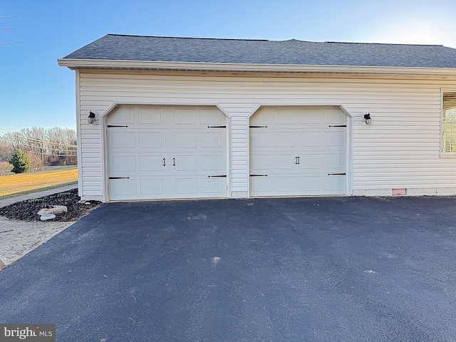 view of garage