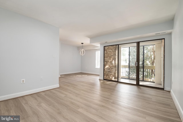 empty room featuring light hardwood / wood-style flooring