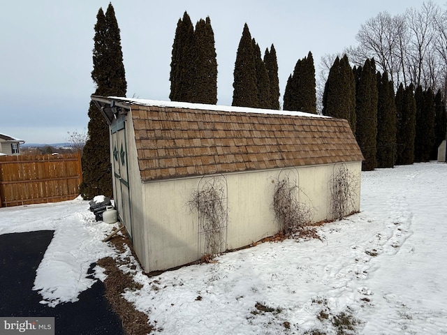 view of snow covered structure