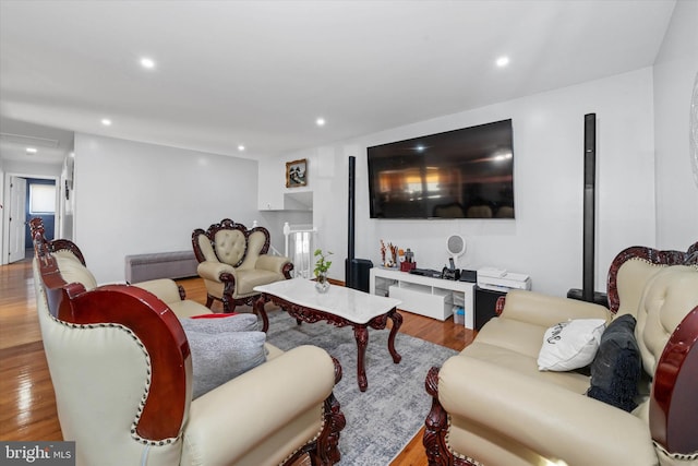 living room featuring wood-type flooring