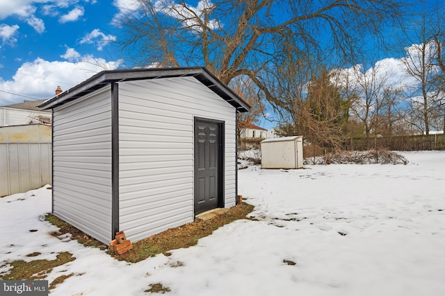 view of snow covered structure