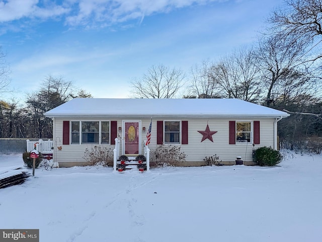 view of single story home