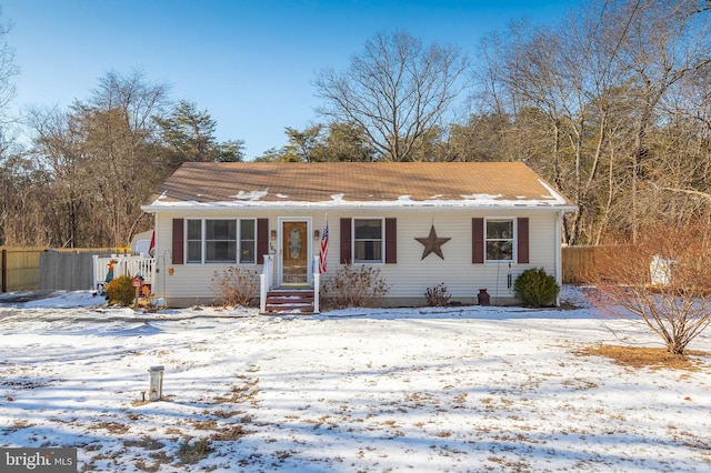 view of ranch-style home