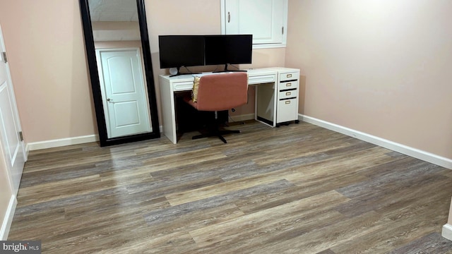 office area featuring wood-type flooring