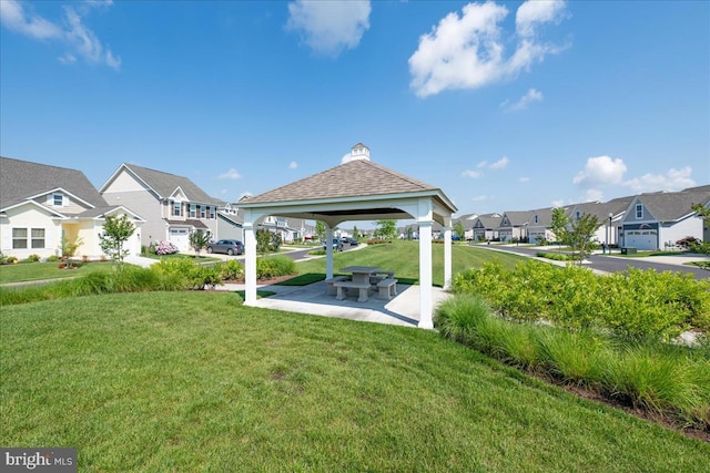 view of yard featuring a gazebo