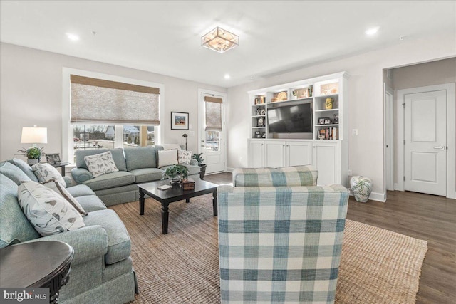 living room featuring hardwood / wood-style flooring