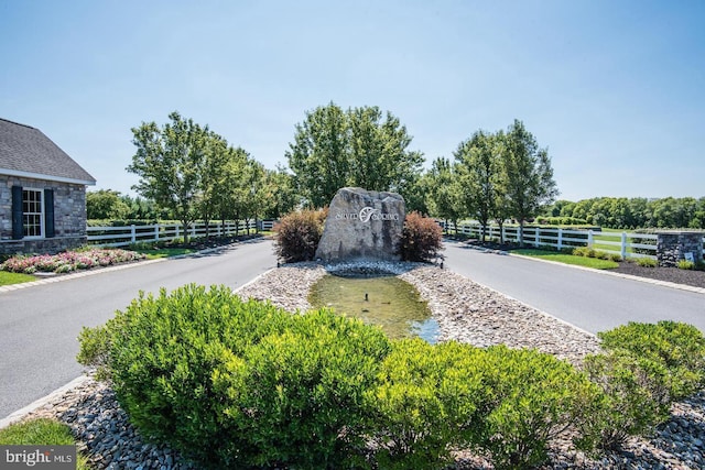 view of community sign