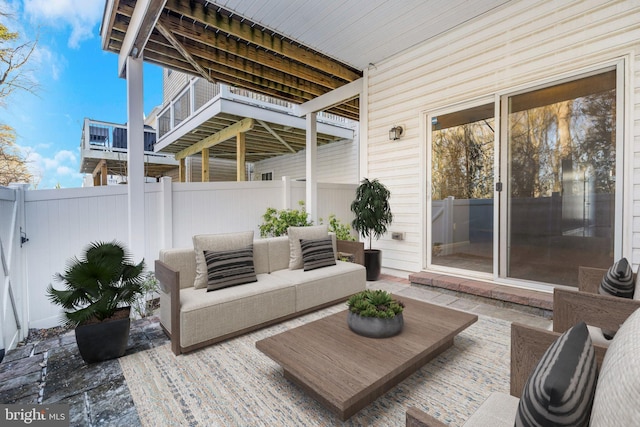 view of patio featuring an outdoor hangout area