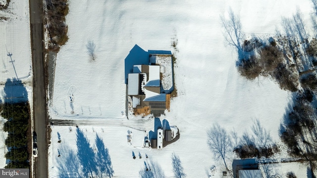 view of snowy aerial view