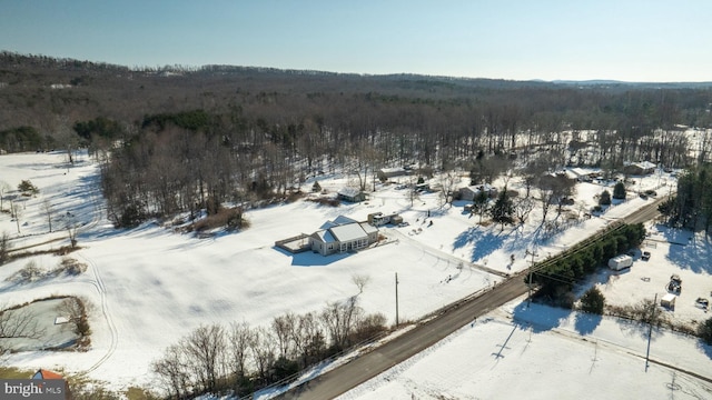 view of snowy aerial view