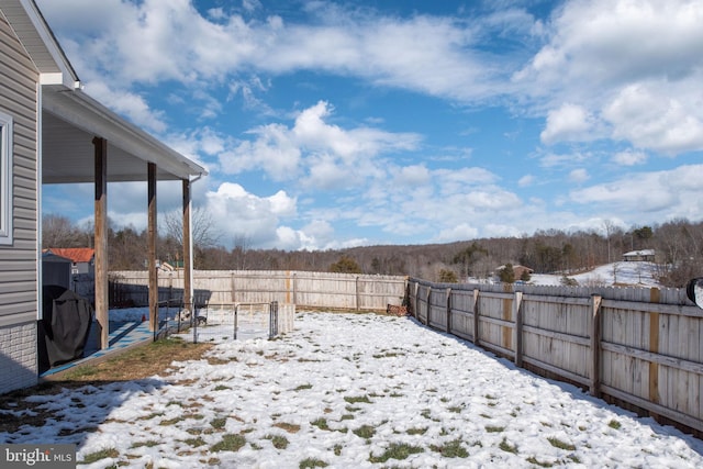 view of snowy yard