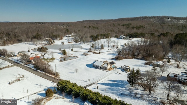 view of snowy aerial view