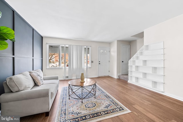 living room featuring hardwood / wood-style floors