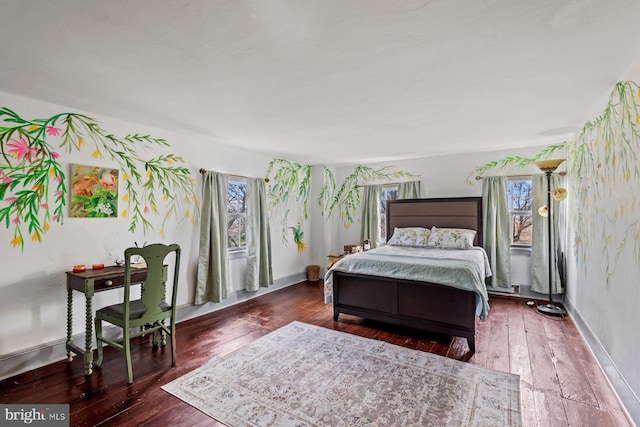 bedroom featuring dark hardwood / wood-style floors