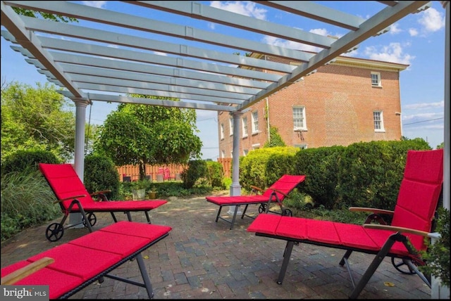 view of patio with a pergola