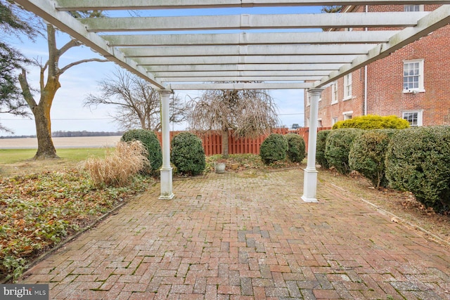 view of patio with a pergola