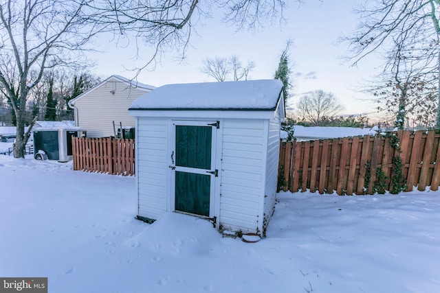 view of snow covered structure