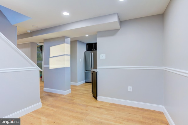 interior space featuring light wood-type flooring