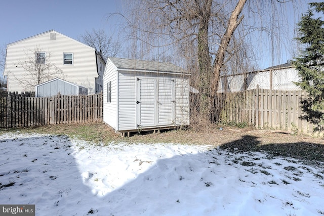 view of snow covered structure