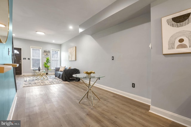 entrance foyer featuring hardwood / wood-style flooring