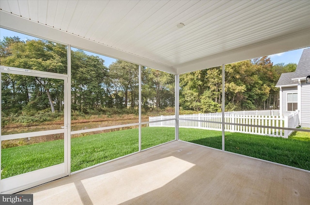 view of unfurnished sunroom