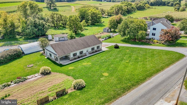 bird's eye view featuring a rural view