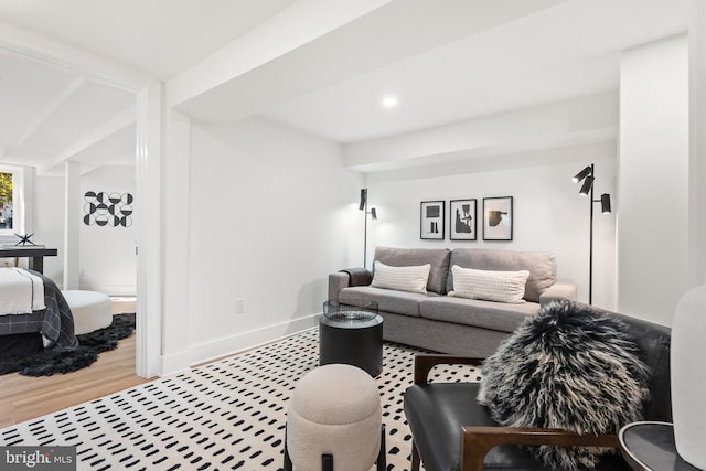 living room featuring hardwood / wood-style flooring