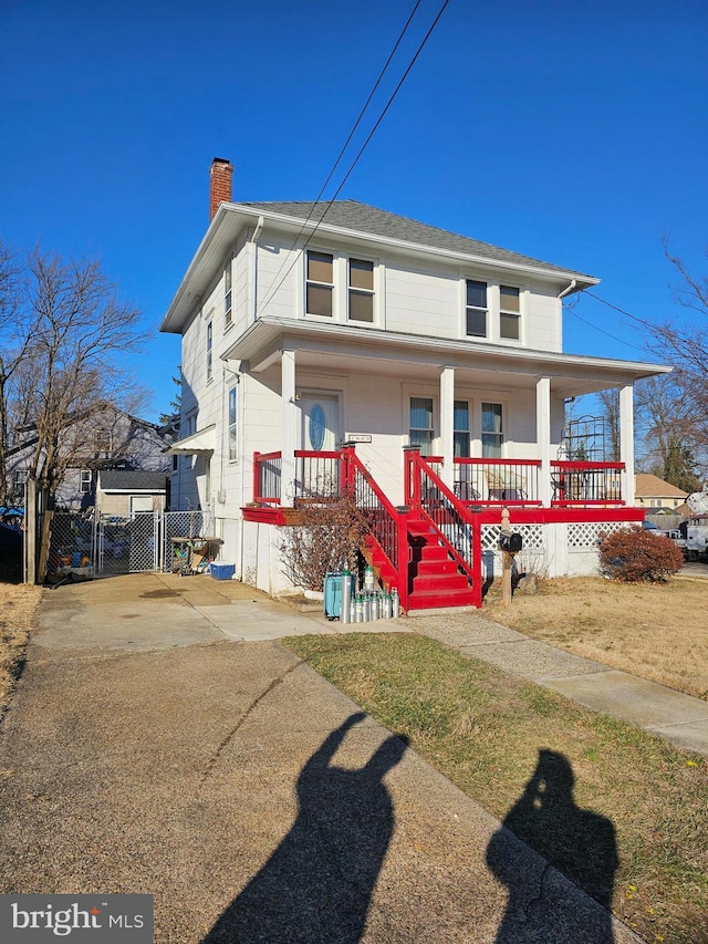 view of front of house featuring covered porch