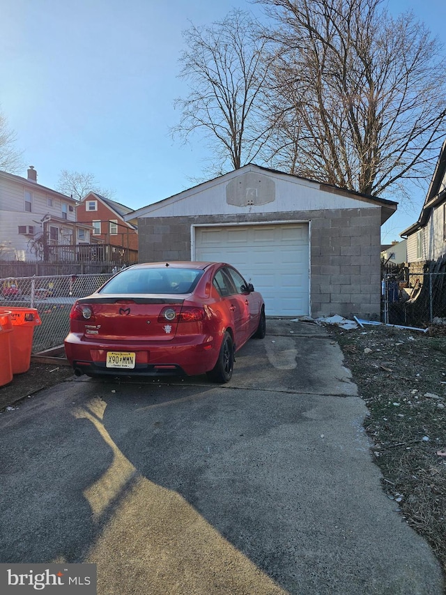 view of garage